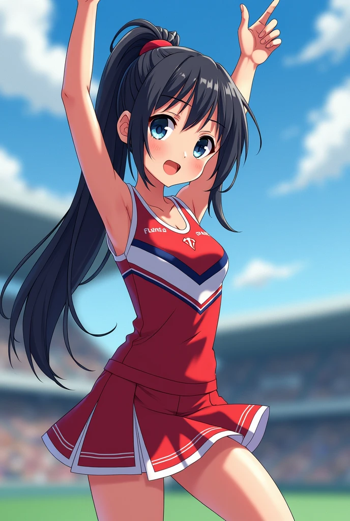 Cheerleader Black Hair Anime-style illustrations