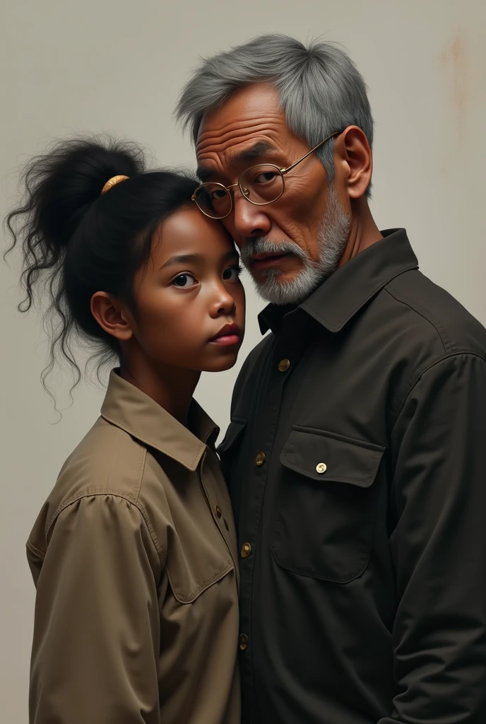Black girl, dark skin girl, chinese man