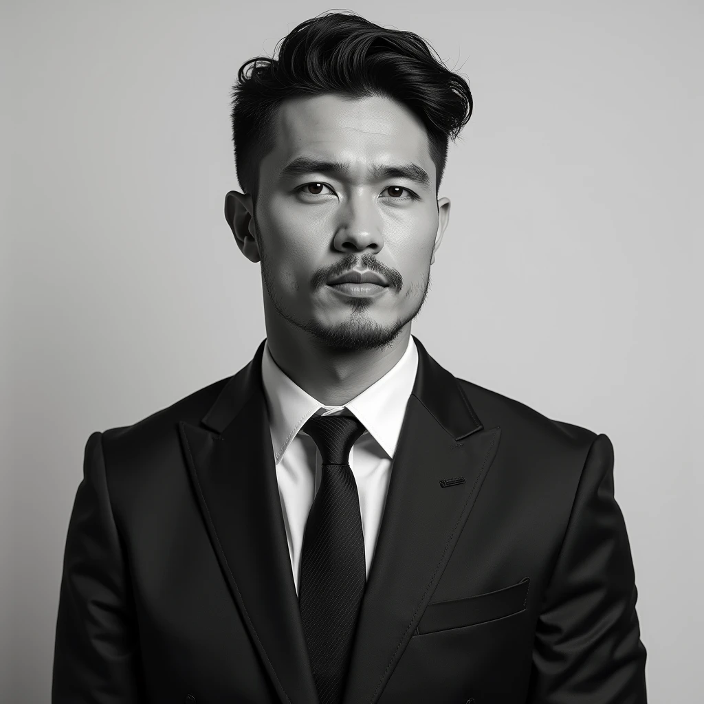 a high-detailed man in a formal suit, minimalist monochromatic portrait, smart business professional, elegant corporate headshot, detailed facial features, sharp focus, photorealistic, 8k, best quality, masterpiece