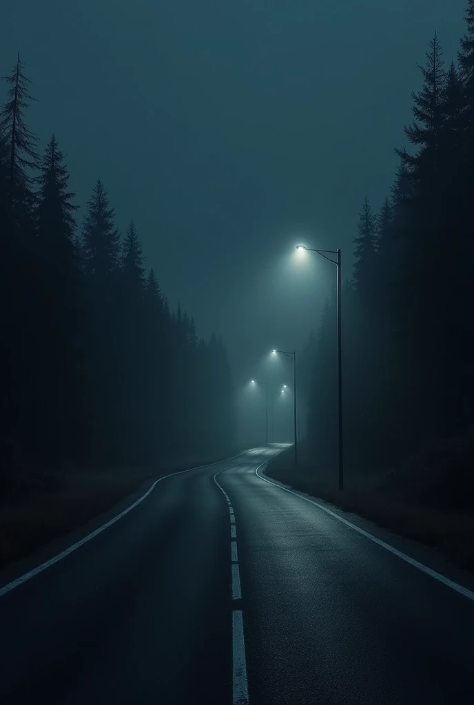 Create an image of a dark night on a highway
