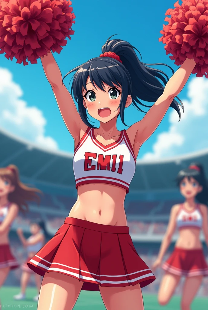 Cheerleader Black Hair Anime-style illustrations