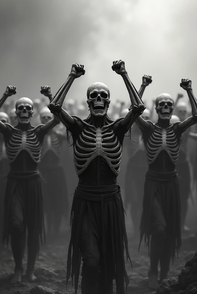 Army of skeleton that use fist as weapon