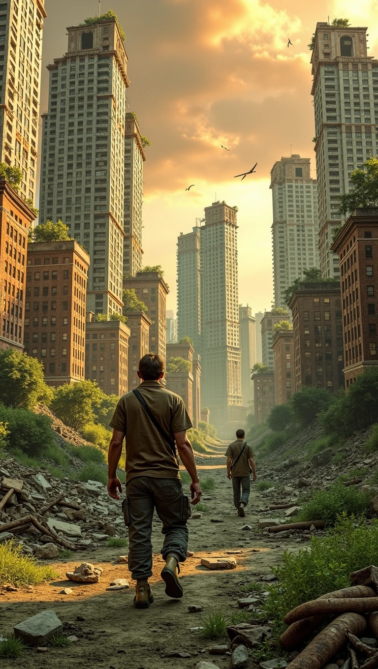 post apocalyptic city. hyper realist