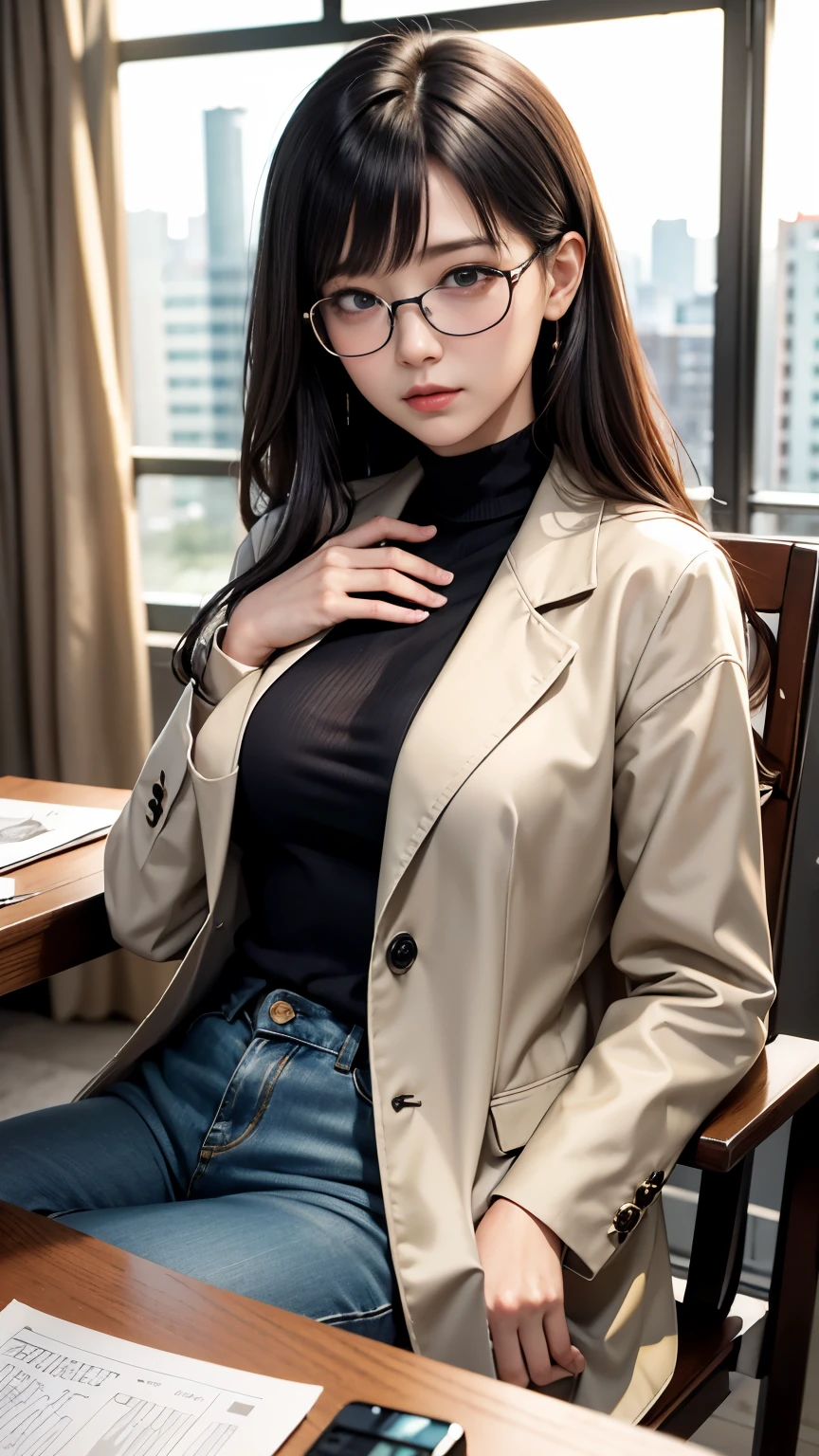 (最高qualityのディテール)、Realistic、8K Ultra HD、High resolution、(One Girl:1.2),(Fatal Beauty,Attractive beauty) ,(Glasses、Mysterious charm:1.1),(Big Breasts、Captivating silhouette),The 超detailedな、高qualityのテクスチャ、複雑なdetailed、detailed、非常にdetailedなCG、高qualityの影、detailed 美しく繊細な顔、detailed 美しく繊細な目、Written boundary depth、Ray Tracing、20th Generation、Cute K-Pop Girls、(The Face of Ulzan in Korea)、Thin face、(Urzan-6500-v1.1:0.6)、PurerosFace_v1、Glowing Eyes、Perfect body、 Viewer Display、(最高qualityのディテール:1.2)、Realistic、8K Ultra HD、High resolution、Woman close up, realistic girl rendering, 8k artistic german bokeh, Enchanting girl, Real Girls, Gurwitz, Gurwitz-style artwork, Girl Roleplay, Realistic 3D style, cgstation Popular Topics, 8K Portrait Rendering,(truth,truth:1.4),(Sparkling eyes girl:1.2)、cheek、Glossy Lips、、High resolution, Best image quality, 最高quality, Realistic, 超detailedな, Photorealistic, 4K 8K Ultra HD Full Color RAW Photos, Fujifilm(Medium format), Hasselblad, Carl Zeiss, Incredible dynamic range photography(utility_art:Smooth-768:1.1),High resolution, High pixel count, 明確なdetailed, Clear images, Natural color reproduction, Noise Reduction, High fidelity, quality, Software Improvements, Upscaling, Optimized Algorithms, Professional-level retouching,
1. Oversized coat:
The coat is、Choose an oversized design that covers from shoulders to knees.。Color is classic navy or black、or warm khaki or beige, wait.、Choose colors that match the season。
2. Knitted sweater or turtleneck:
To protect yourself from the cold、Knitted sweater or turtleneckを選択してください。Match the texture and color of the knit to the coat.。
3. Wide leg pants:
For pants, Choose a wide-leg design、Combines ease of movement and style。Denim in dark tones or black trousers will look good.。
4. Knee-high boots:
What is included in an oversized coat、足首からふくらはぎまでカバーするKnee-high bootsとの組み合わせ。Boots are black or dark brown and chic.、Gives a stylish impression。
5. accessories:
シンプルなゴールドまたはシルバーのaccessoriesを選択してください、Add elegance to your outfit。for example、Long necklaces and large earrings are recommended.。
6. Handbags:
Handbags、Choose a color that matches the tone of your outfit.。Shoulder bags and tote bags are convenient and stylish。
7. Compensateと髪型:
Compensate, Choose natural colors that flatter your skin。Wavy Hair、By creating loose curls、Appeal to softness。