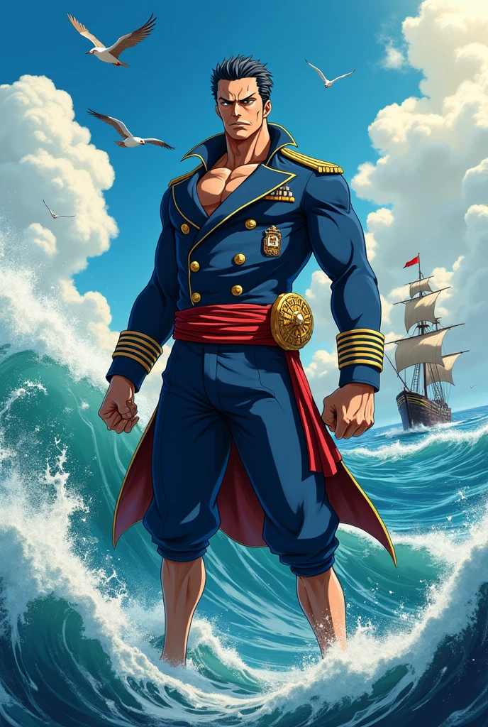 You can generate an image of the Tik toker Don pollo as a marine from the anime one piece 