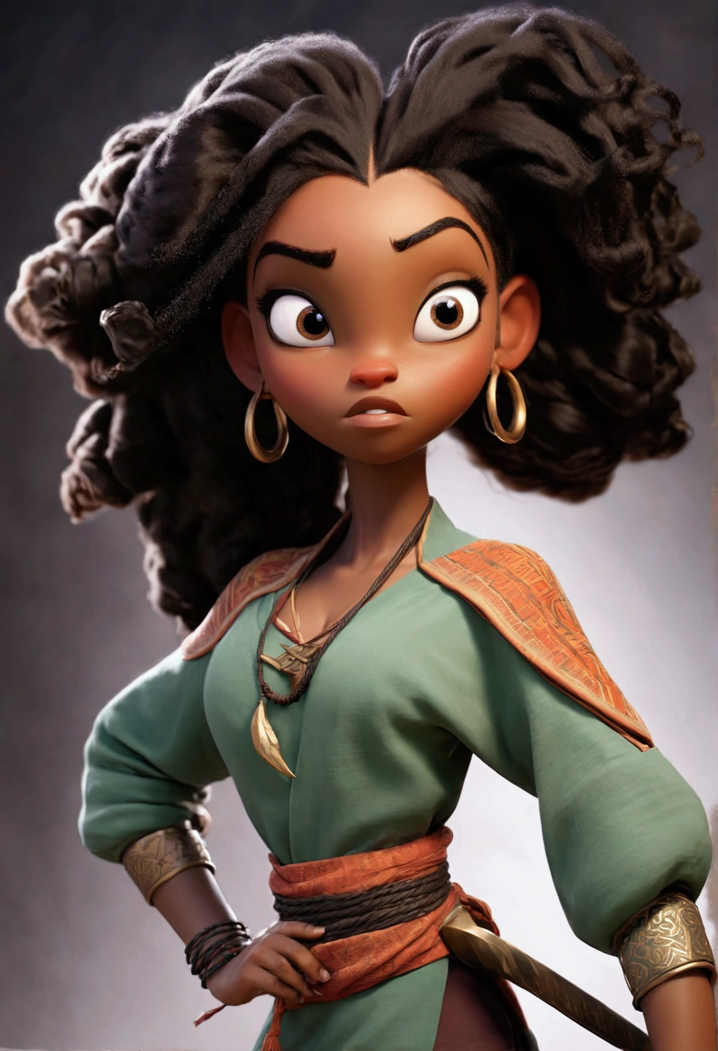 A black woman with straight hair and a spar