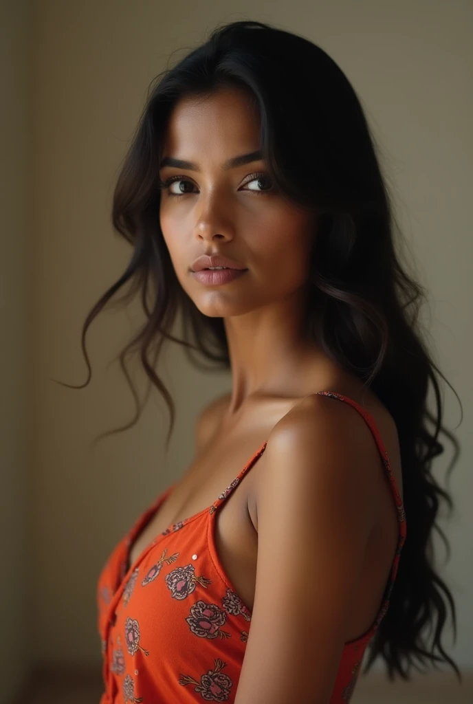 Indian girl topless, without shirt