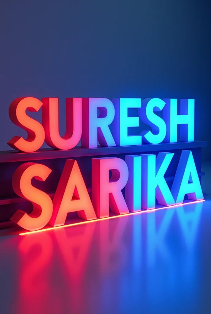 SURESH name with red color and SARIKA name with blue color