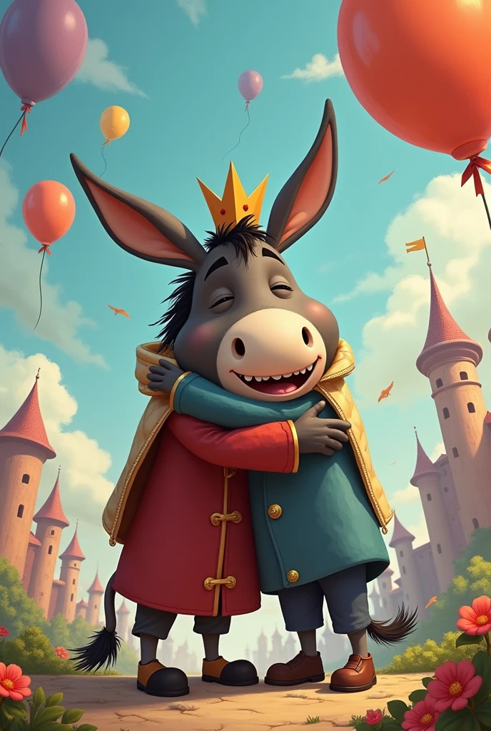 Put the king of jokes donkey hugging me