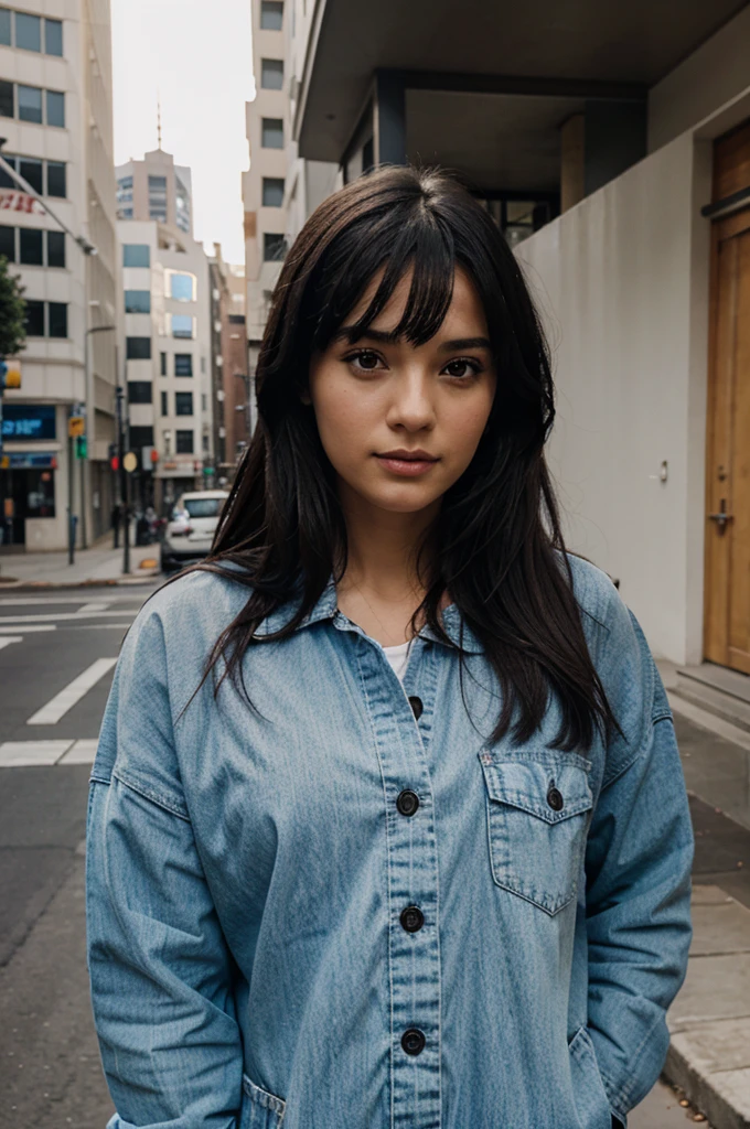 1 girl, black hair, american