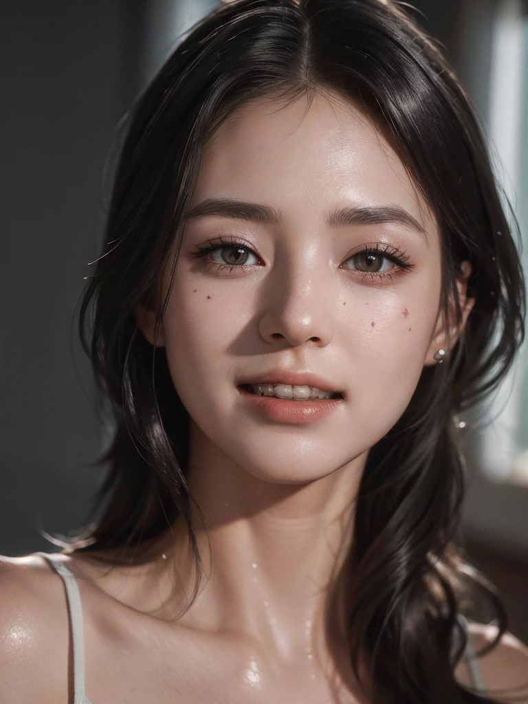 (masterpiece, Highest quality, Beautiful quality, Realistic, View your viewers, Detailed lighting, Highly detailed skin, Very fine hair, Highly detailed teeth, Shadow, 8k:1.2), (Women's photos, One girl:1.2), Completely naked、Full nudity