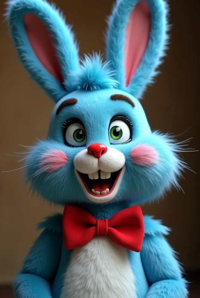 Blue bunny with red bowtie red cheeks green eyes furry guy big penis male rabbit fnaf sex