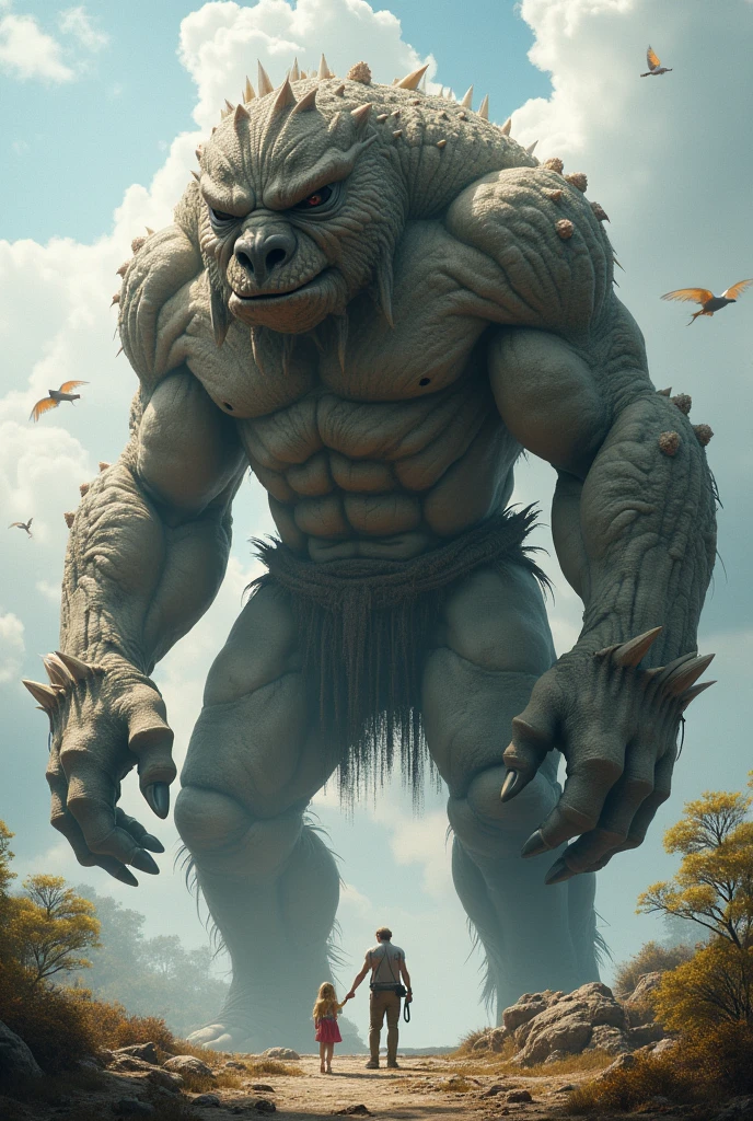 but it is about 4 meters tall when adult and is extremely strong, is a creature that can be minimally friendly, if you give him much smaller food, a little monster, even smaller