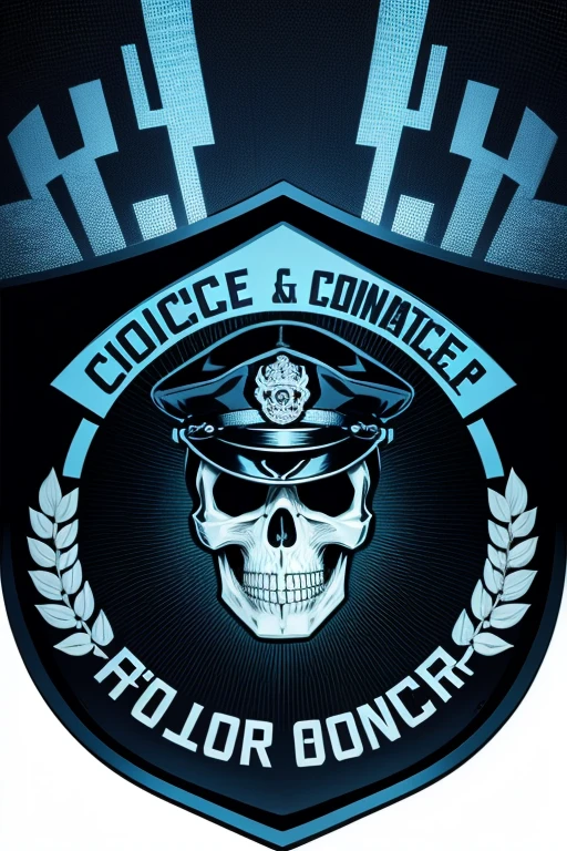 Police logo with a skull face and the slogan Cyber Reaction Group and laurels around the logo