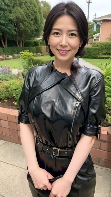 Leather Fashion,Quite big breasts,