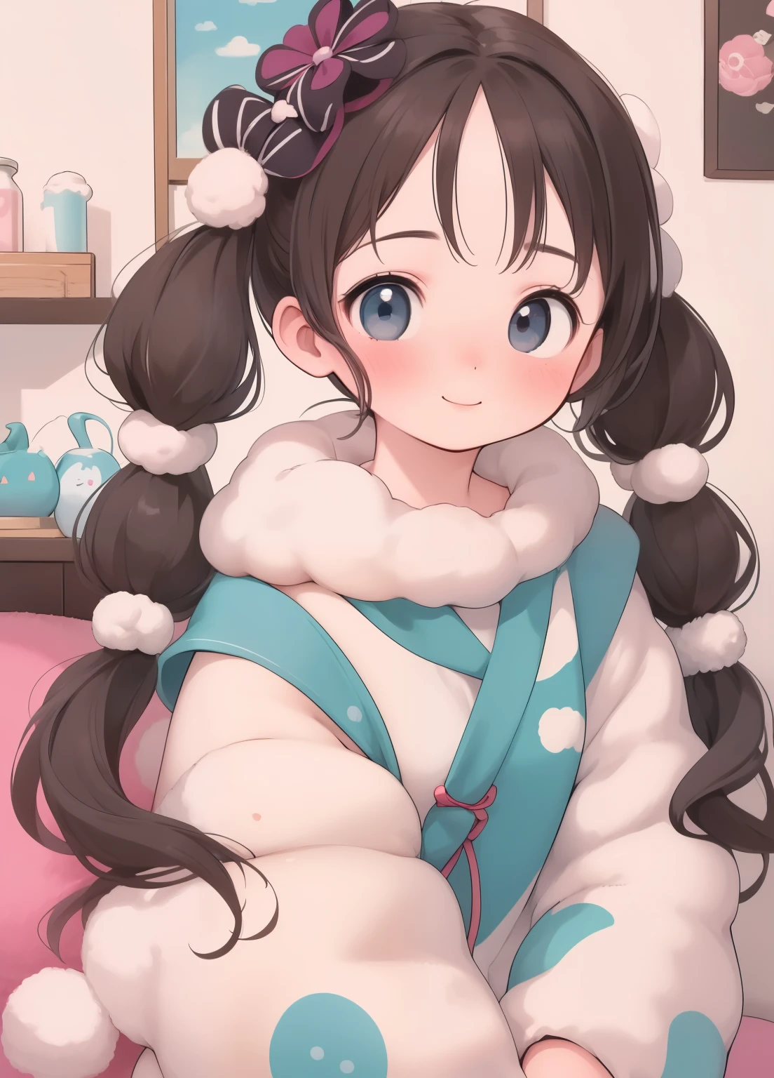 (masterpiece、Highest quality、Highest quality、Official Art、Beautiful and beautiful:1.2)、(One girl:1.3)Hatsune Miku、Twin tails,Beautiful breasts, Katsushika Hokusai,{{{{{Kindergarteners,,Cute and very young 10 year old ,Very cute baby face,}}}}}{{{Detailed face,Detailed eyes,}}}smile,In the room,sunlight{{{masterpiece}}}, {{{Surreal}}},{{{Highest quality}}},{{{Very detailed}}},{figure}, {{{Very delicate and beautiful}}},{{{Very detailedCG}}}