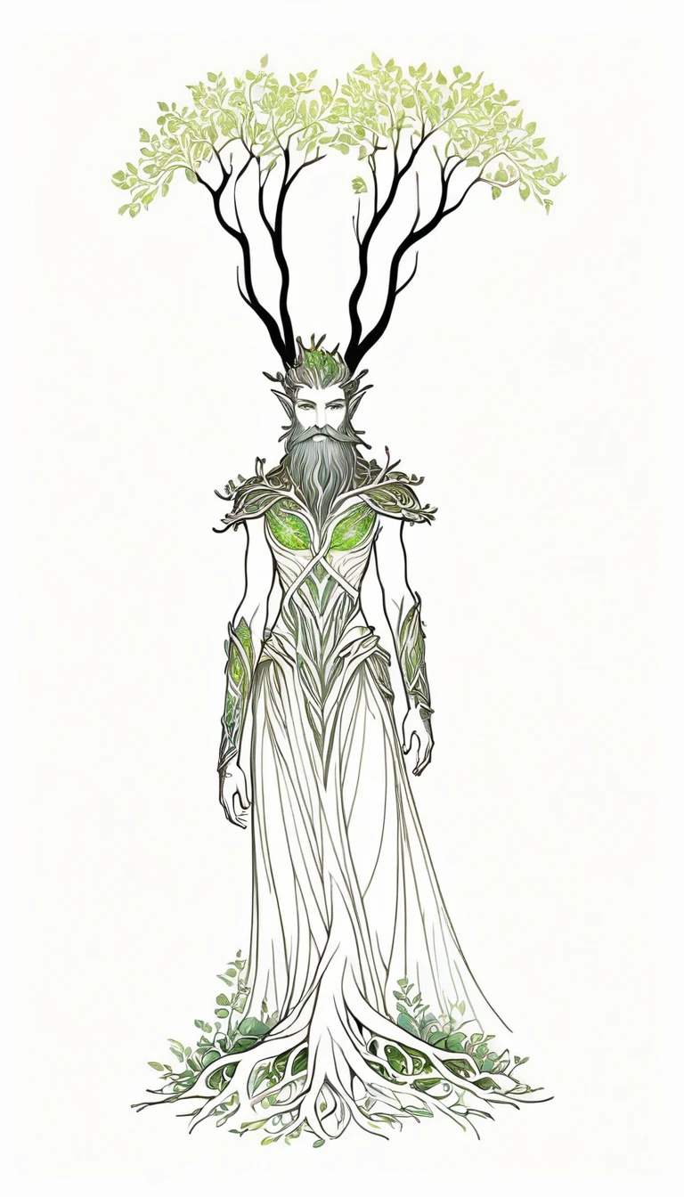 a magical treebeard using nature's power to heal, art nouveau style, ultra-detailed, 8k, highly realistic, dramatic lighting, vivid colors, intricate patterns, organic textures, ethereal atmosphere, fantasy, lush vegetation, glowing magical energy, radiant colors, dramatic shadows and highlights, masterpiece