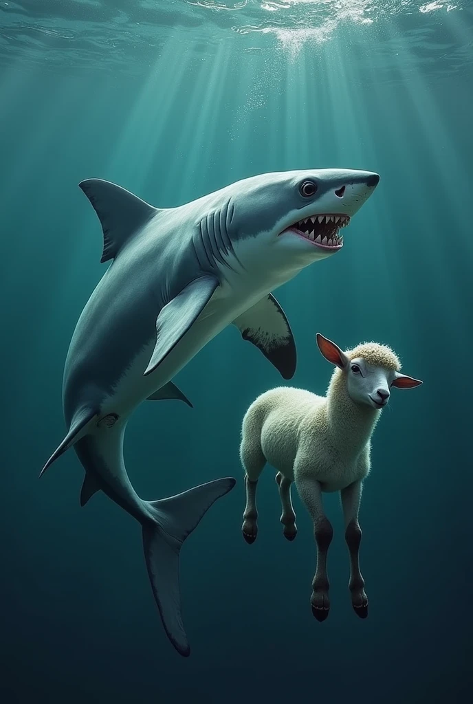 It spawns a male shark with a big penis, and he is having sex with a sheep 