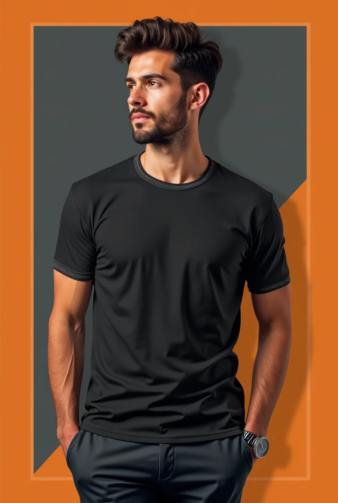 Orange and black t-shirt with grey details for law school
 