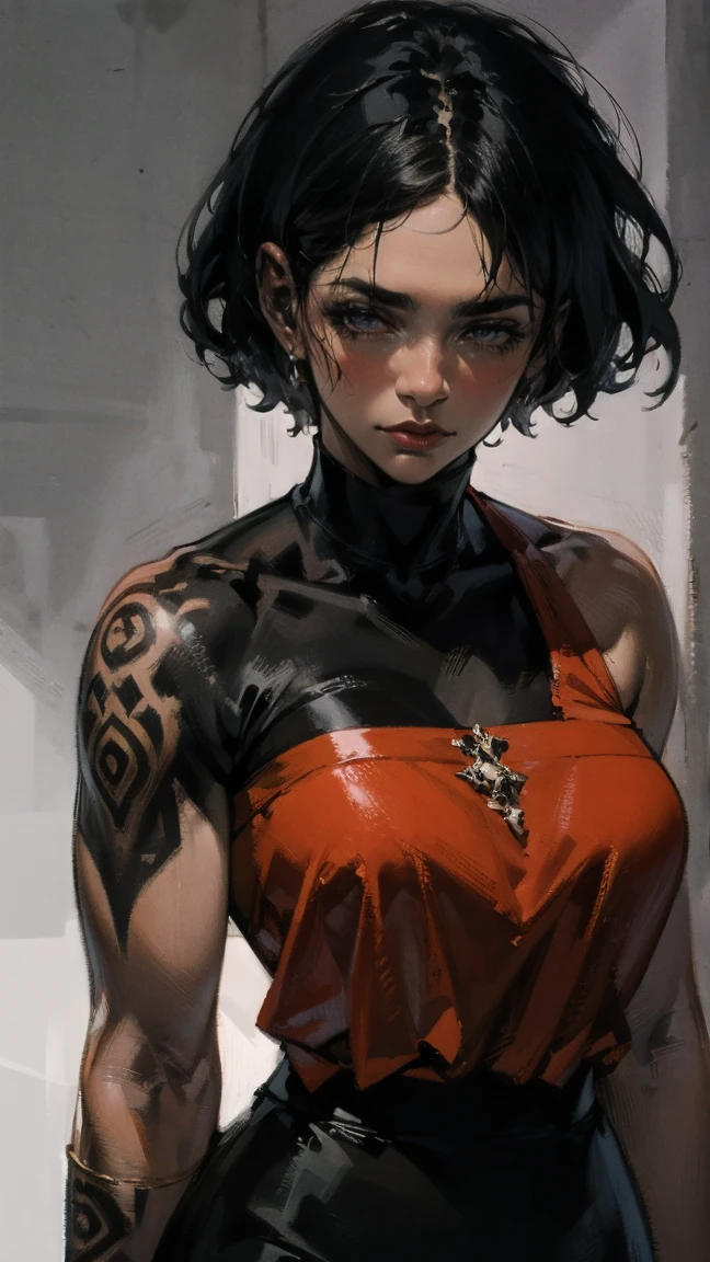 "official art", "Realistic Digital Painting with Concept Art Elements"," digital painting," "concept art," "realistic," , "detailed environment: , "high detail", "detailed face", "highest quality", (masterpiece), "high-res", "ominous aura,", "8k resolution", "oil painting", "graded colors", "darker tone" , "little saturation" ,"professionally colored" , "dark feeling", "concept art" , "detailed features" , "detailed eyes", "athletic build" , "modern clothing", "scruffy short hair" , "stubble on chin" , "tattooed bicep" , "dark circles under eyes" , "Scary-looking" , "intimidating body", "masculine"