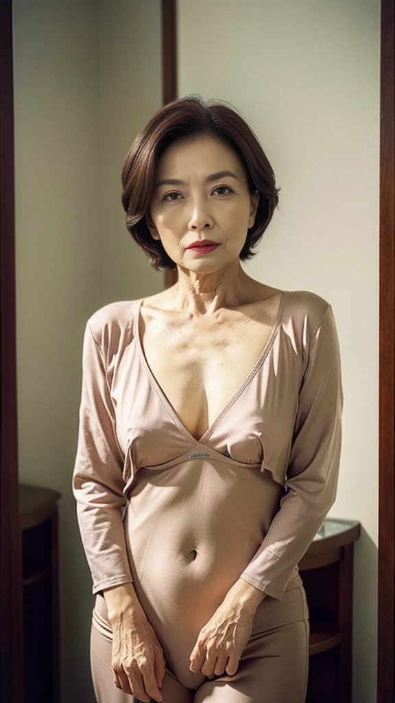 masterpiece, ((Depth of written boundary)), 32K, Beautiful finish, Face close-up, Beautiful mature woman, 80 years old, underwear, Business Person, board member, View from the front, Long face, A disdainful look, Cool look, Red lips, Thin lips, bra, suit, Remove Background, Light from the front,