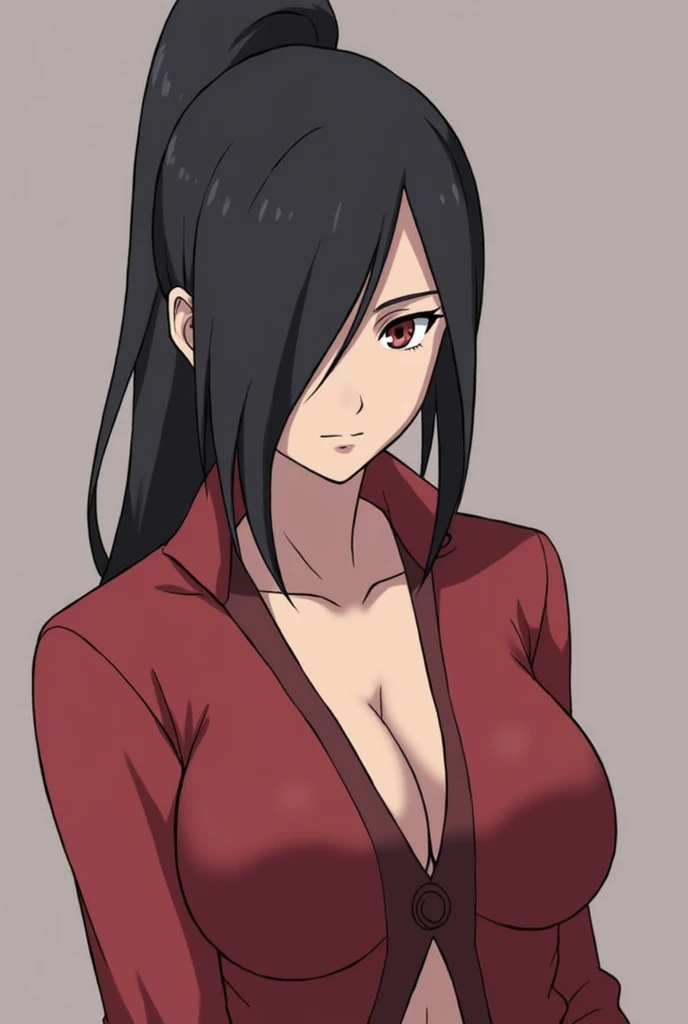(masterpiece), (best quality), (ultra-detailed), (best illustration), (best shadow), (absurdres),, scan, (extremely detailed CG unity 8k wallpaper:1.1), highres, ambient light, (1girl), Beautiful character design, official art,extremely detailed CG unity 8k wallpaper, perfect lighting,Colorful,shiny skin, (masterpiece:1.0),(best_quality:1.0), ultra high res,4K, (dark theme:0.6), (dark shot:1.1), epic realistic, (dark shot:1.4), 80mm, (anime), (illustration), cartoon, detailed, azula, 1girl, solo, short hair, black hair, hair ornament, ponytail, brown eyes, lipstick, red lips ,red robe, embarrassed, blush, facing viewer, 1girl, solo, short hair, black hair, hair ornament, ponytail, brown eyes, lipstick, Beautiful detailed eyes, red lips, covered erect nipples, cleavage, NSFW, revealing clothing, medium breasts