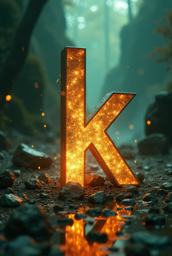 Believe me a word SANGS_C with the letter k in a large background that breaks the ground and I want it to be in green, black and gold