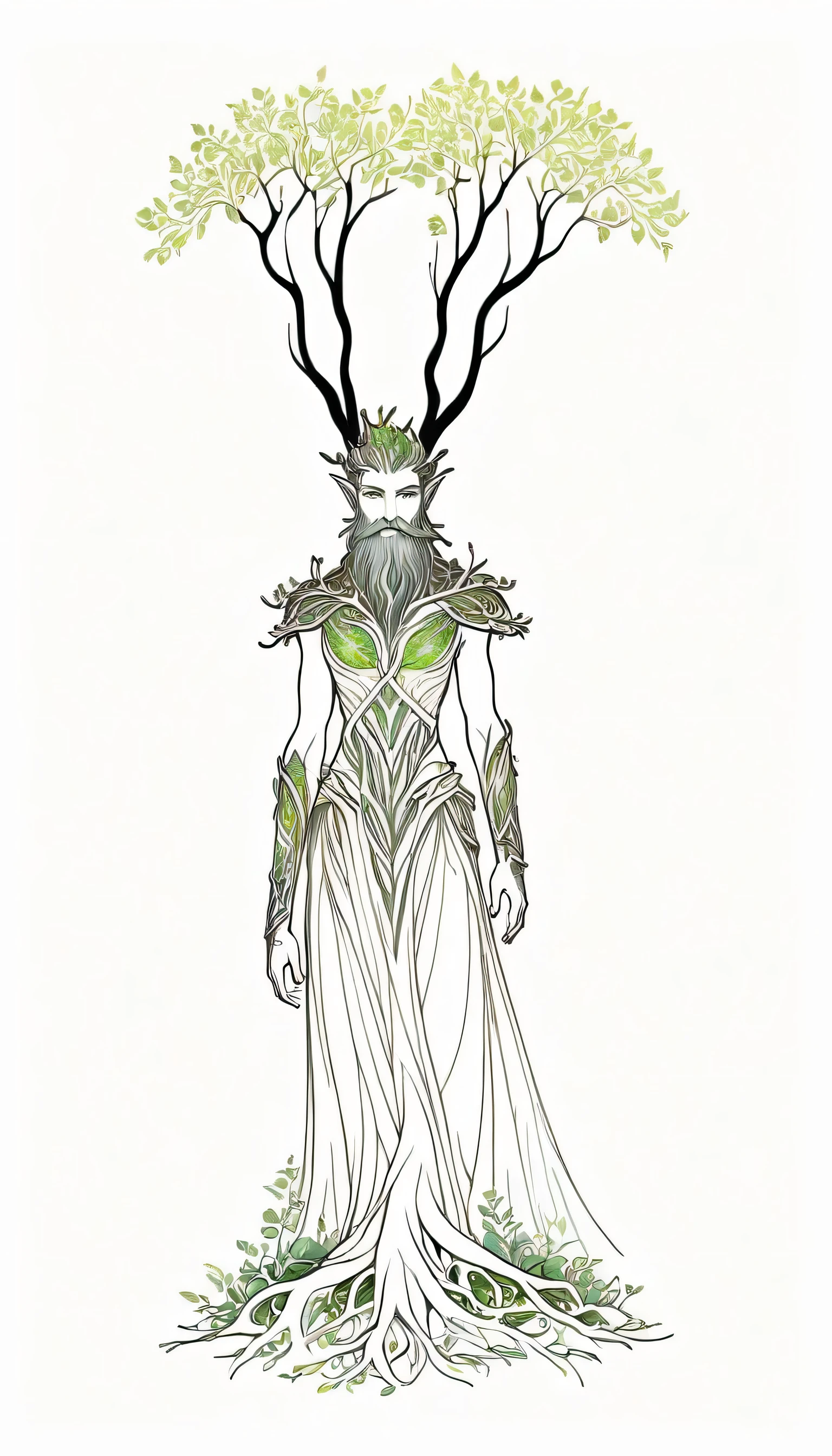 a magical treebeard using nature's power to heal, art nouveau style, ultra-detailed, 8k, highly realistic, dramatic lighting, vivid colors, intricate patterns, organic textures, ethereal atmosphere, fantasy, lush vegetation, glowing magical energy, radiant colors, dramatic shadows and highlights, masterpiece
