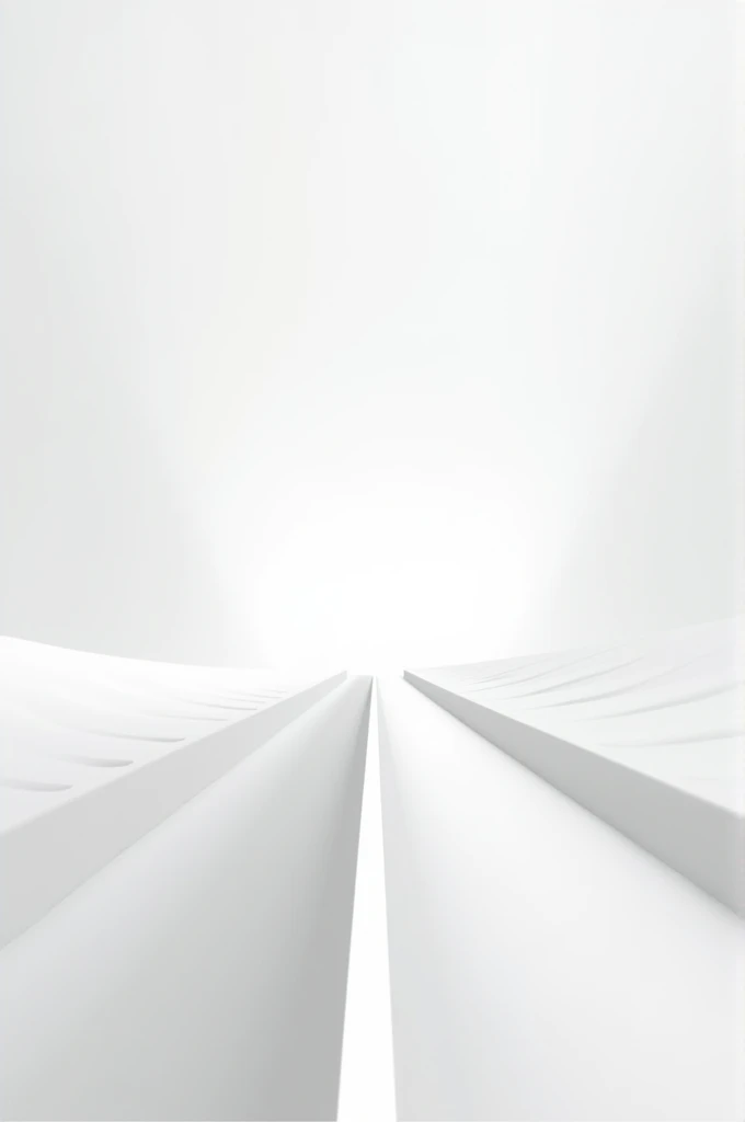 A straight road in a white room 