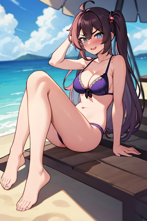 ((best quality)), ((masterpiece)), (detailed), 4 people, 4 girls gathered on the beach, photo pose, 1 girl, full body, 20 years old, young adult, happy face, smile, young adult, tall, blue eyes, long blonde hair, hair ornaments, star hair ornaments, bangs, big breasts, sexy purple bikini, bikini with stars, seductive legs, 1 girl, full body, 20 years old, young adult, surprised face, young adult, tall, green eyes, short pink hair, bangs, medium breasts, sexy blue bikini, seductive legs, sexy legs, 1 girl, full body, 19 years old, angry face, young adult, somewhat short stature, purple eyes, brown hair, slightly wavy hair, long hair, bangs, blush, very small breasts, sexy white bikini with skirt, seductive legs, 1 girl, full body, , young adult, embarrassed face, tall, gray eyes, long hair white, spiky hair, ahoge, bangs covering her right eye, very small breasts, flat chest, sexy black bikini, seductive legs, beach background, looking at me, hugging, anime