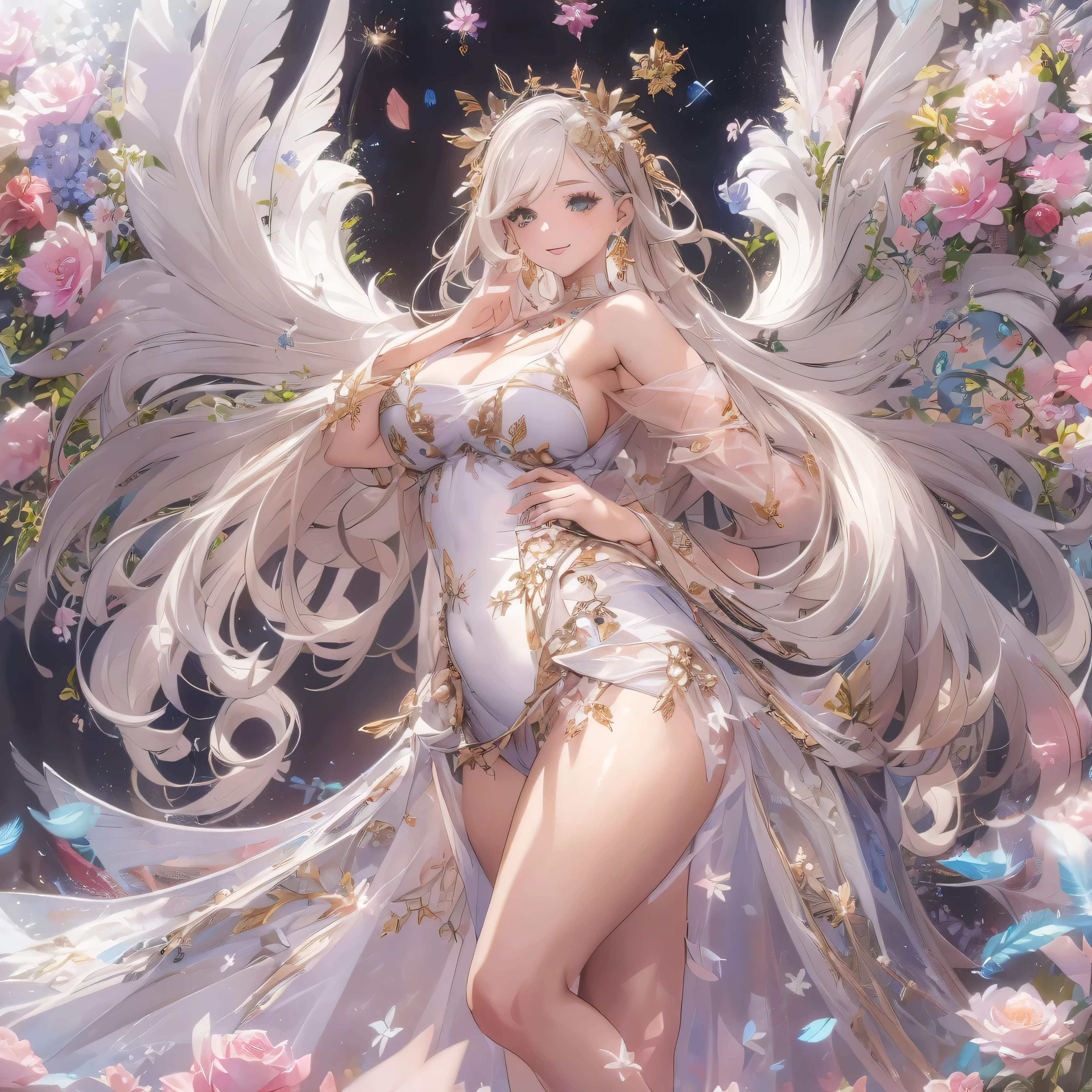 最高のmasterpiece、beautiful美しさ, 3D 2D, rich, blonde, stockings, High heels, poison、star、star、(Highly detailed CG Unity 8k wallpaper),(masterpiece), (最high quality), (Very detailedな), (Best Shadow), Sharp eyeliner, eye shadow, (((Fine grain:1.1))), 超High resolution,Mature Woman、Sensual curves、Huge breasts、Thighs、bubble、お尻のmasterpiece,Very detailedな, full 体 shot, Mature Woman, beautiful Mature Woman, Nightgowns and underwear, Captivating smile, Thick lips, Plump唇, blush, Looking at the audience, Provocative expression, beautiful髪型, Cleavage, Plump、Curvy Hips、Attractive face、Sexy Lingerie、An inviting gaze、Expressing emotions、Gorgeous Accessories 、Big Breastsの女性, colored feather, Precious metal decoration, colored Flowers, particle, Light, (masterpiece, 最high quality, 最high quality, Official Art, beautiful and aesthetic:1.2), (1 girl:1.3), Very detailed,(Fractal Art:1.1),(colorful:1.1)、(Flowers:1.3),Most detailed, (Dynamic pose), (Abstract background:1.3), (Shiny skin), (Many colors :1.4), (Earrings:1.4), (feather:1.4),masterpiece, 最high quality, Very detailedな, beautiful 、Mr..々Hairstyle,Gold headband,Ample breasts,beautiful butt,Greek clothing,Tulle covers the chest,Perfect balance, Detailed clothing,marble,cinematic Lighting, Film Grain, 8k, masterpiece, Very detailedな, Attention to detail, high quality, High resolution,Openwork decoration,(((See-through dress)))、(((Anatomically correct body))) , 最high quality, Very detailedな,Thighs, Big Breasts, Are standing, Cowboy Shot, blush, (((1 girl))), (masterpiece:1.3), (High resolution), (8k), (Very detailed), Perfect Face, (((最high quality))), (Very detailedな), Detailed face, (alone),beautiful目,(((Sexy pose)))、(((整ったBig Breasts)))、((beautiful 目))、luxury、(((超High resolution)))、(((Detailed Description)))、(((Chubby body type)))、(((Body parts corresponding to anatomical structures)))、beautiful長いまつ毛、balanced figure,2 feet、Perfect size for legs and arms、Fishnet tights、glamorous、(((transparentな白と黒の目)))、lipstick、(Undistorted face, Eyes and body)、jewelry、gem、(長くカールしたbeautifulまつ毛)、(((バランス良いbeautiful胸)))、(transparent, Exquisite skin:1.2)、(((完璧なglamorousボディー)))、actress'Face、Super beautiful、Cute Smile、Healing beauty、Flower Shower、Perfect Eyes、Realistic depiction、Super sexy、Shiny、glamorous、private teacher、Unblurred eyes