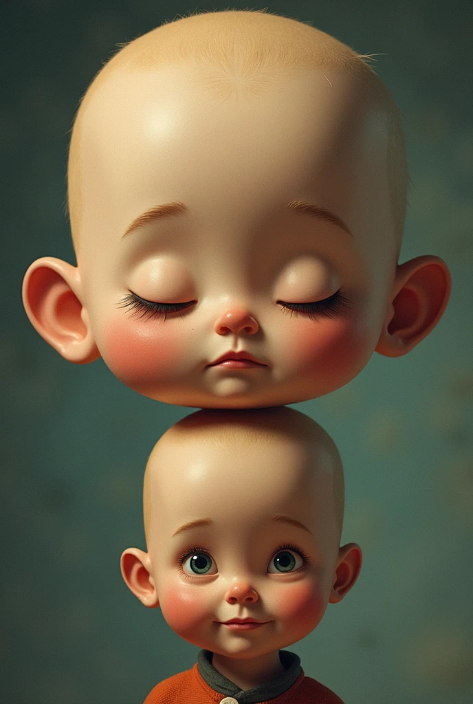 Movie cover with the title "William big head" and a bald boy below