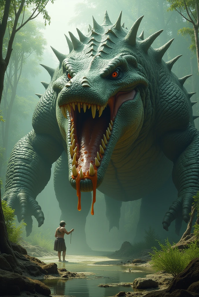 TRODONTIS*, huge crocodile-like creatures, they spit a kind of acid and are very dumb, bet, they have something special, they remember their prey...