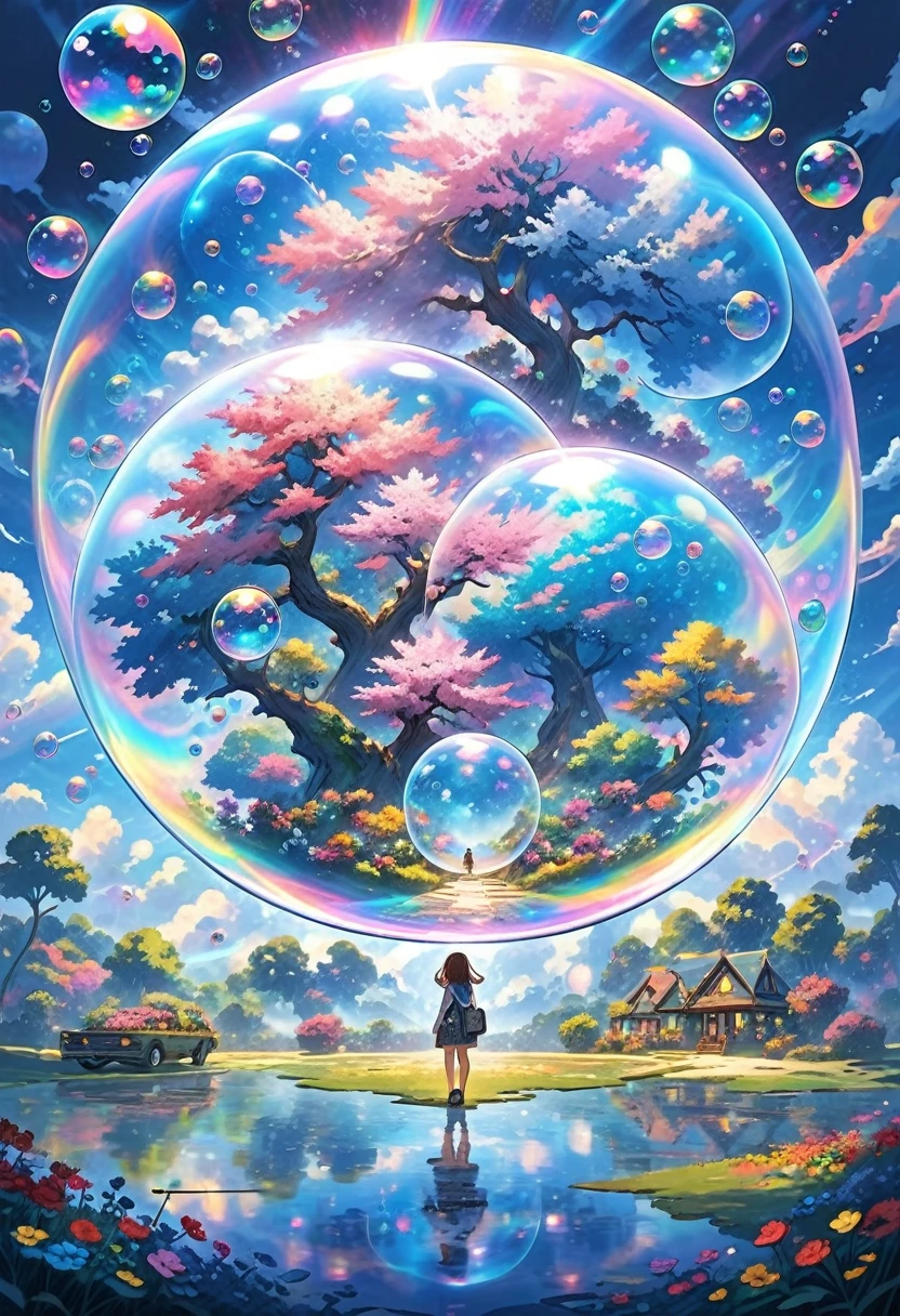 Inside bubble. Outside traps in universe. something that goes on forever without any limit or end