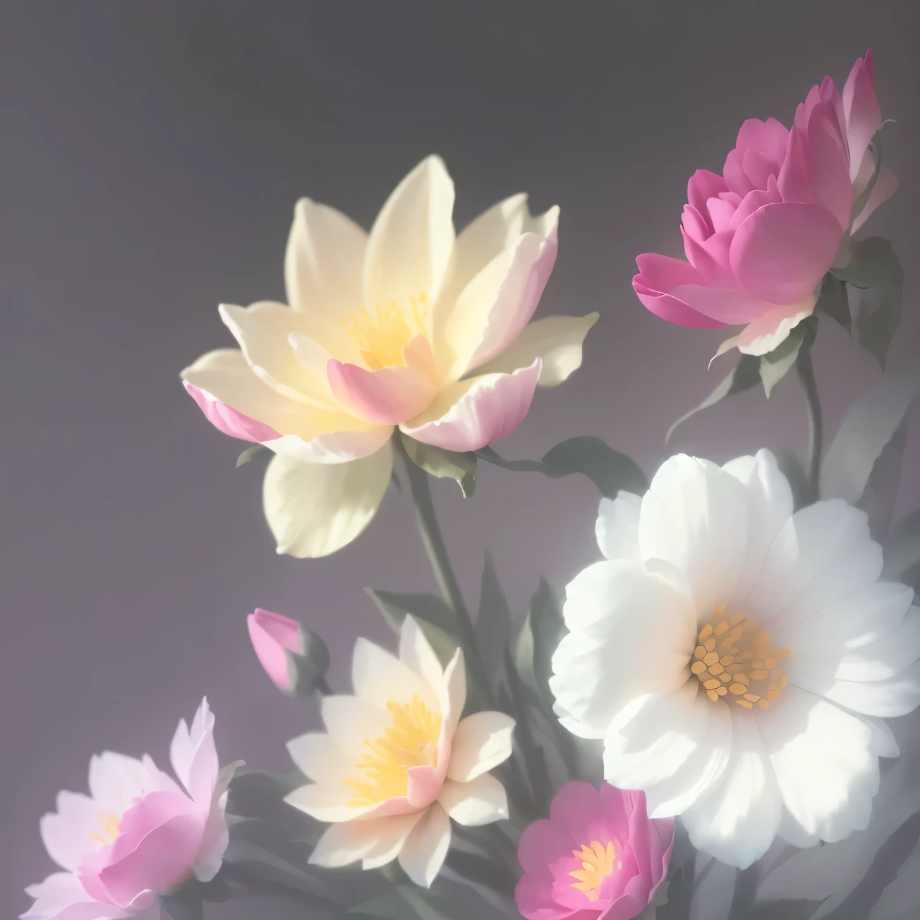black background,Real flowers,Flower bud,Green leaves, Photography Art, Soft flowers, Very detailed, HD
