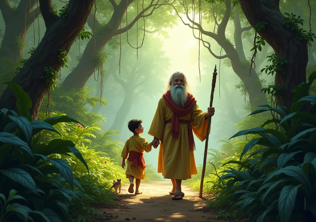 एक baba और school jata ek ladka
जंगल में