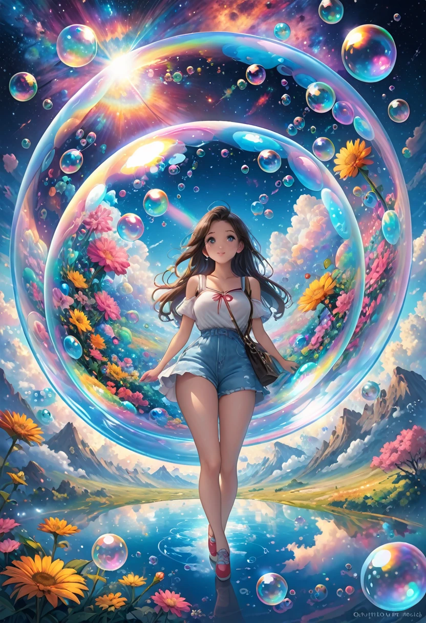Inside bubble. Outside was in universe. something that goes on forever without any limit or end
