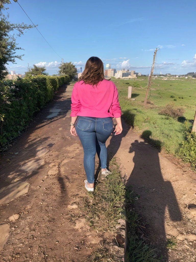 Taandlor Swift, masterpiece, Best Quality, (photorealistic:1.4), full bodyesbian, (jeans negros) and (White shirt), View over the city, cinematic light, beautiful woman, ((from behind)), skinny, small breasts, huge round ass, cabello largo and oscuro, Should, detailed face, perfect round ass
