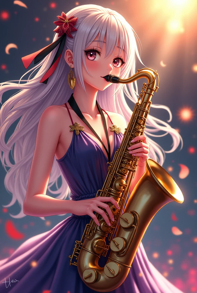Anime Girl with a saxophone