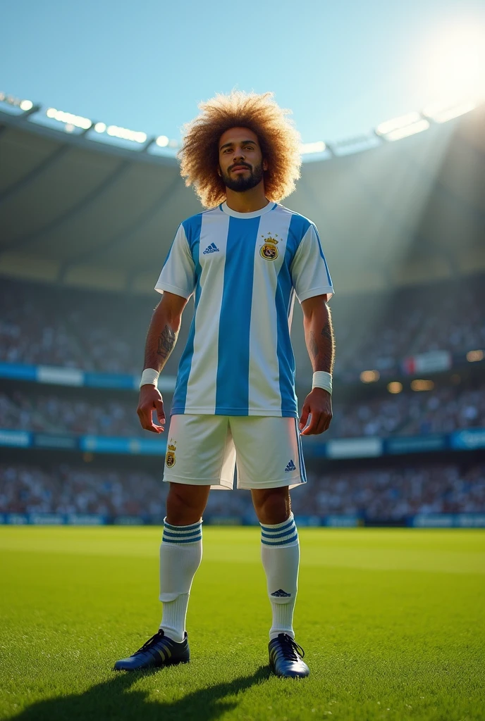 Pibe Valderrama at the Santiago Bernabéu stadium 