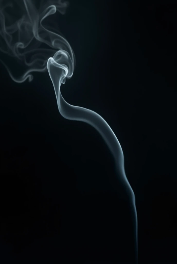 A black background photo with smoke passing by from the side 