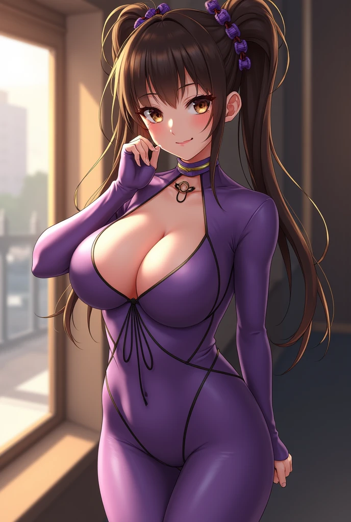 Superior image quality, premium, perfect anatomy, High resolution, ultra detailed, 8K Wallpaper, textured, detail, (tied by rope:1.3), Single, NffSW, extremadamente details CG, Hisato Higashi, 1 girl, Alone, Full body esbian, poneyTail, Brown_hair, fringe, Brown_eyes, 20 years,, see the viewer, a smile, Lewd face, (beautiful fece,big_old:1.4), (beautiful_face:1.5),(narrow_waist), purple suit, ashamed, Wide hips, thick thighs, Huge natural old, huge ass, Erotic, cute smile face, bubble butts, Protruding chest, tight purple latex, perky nipples, hanging breasts, Posing, Purple latex suit, prominent nipples,pezón big, tight , blush, Huge old, (purple monkey:1.2), Aloneで, ,Street, ashamed, (standing:0.8), humiliated,Wet hair and body,elegant, open mouth, tied, tied with a rope, tied with a noose, (circle bite mouth, RING_bite, spreader_a bar counter),(opening legs)、ultra detailedな8Kんで cg、bdsm、huge breasts、perfect female body、ball-bite、swing bed,((restrictedし)),string art、(Stricter restrictions)、(Plus code model)、Asian、clear focus、very detailed texture of the face and skin,no shadow light,bite,tied with a rope, mail, restricted