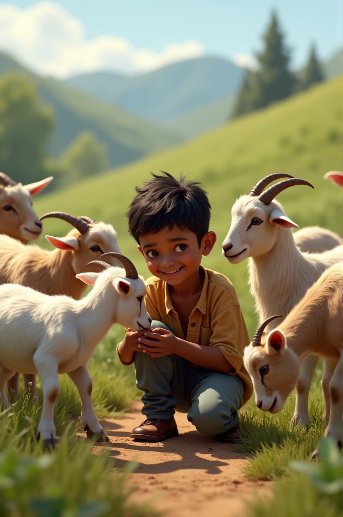 Lamine Yamal playing with the goats 