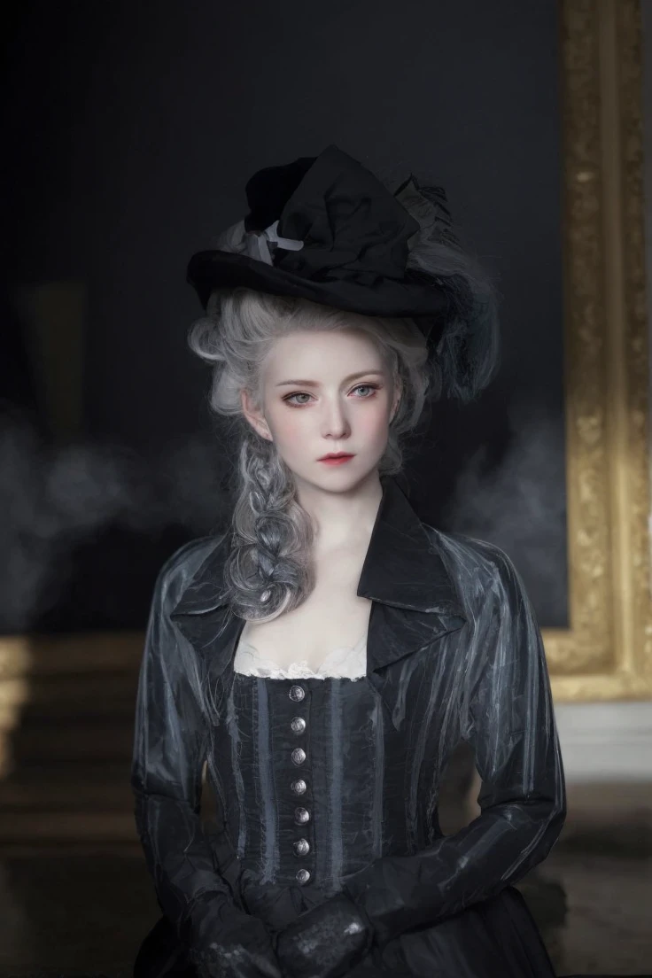blond haired girl with long white hair and a white dress, long white hair and bangs, pale porcelain white skin, with long white hair, beautiful white hair, with long white hair, guweiz style artwork, kawaii realistic portrait, white hime cut hairstyle, white bangs, girl with white hair, intense white hair, White hair in the clouds, Detailed white long hair
