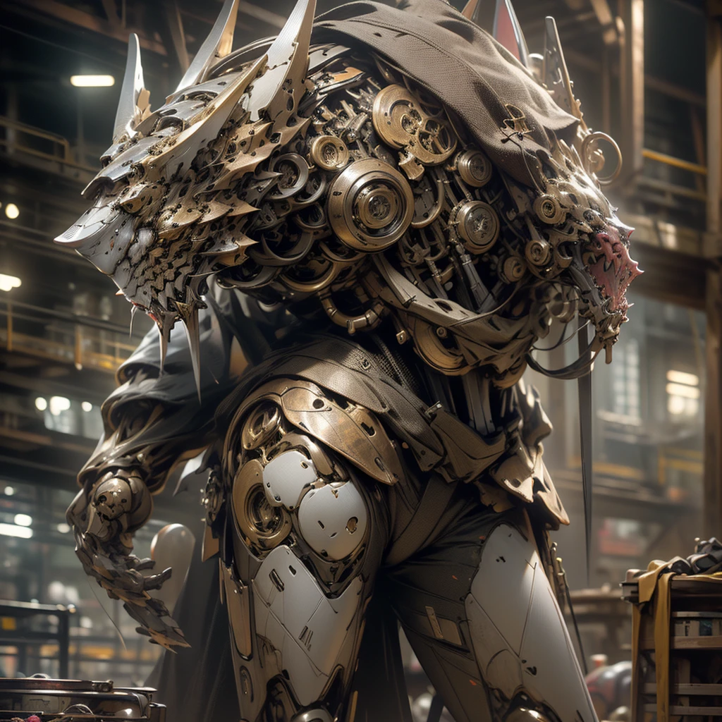 a highly detailed, intricate mechanical cat, half-body, masterpiece, best quality, ultra-detailed, realistic, photorealistic, photo-realistic, HDR, UHD, studio lighting, ultra-fine painting, sharp focus, physically-based rendering, extreme detail description, professional, vivid colors, bokeh, concept art