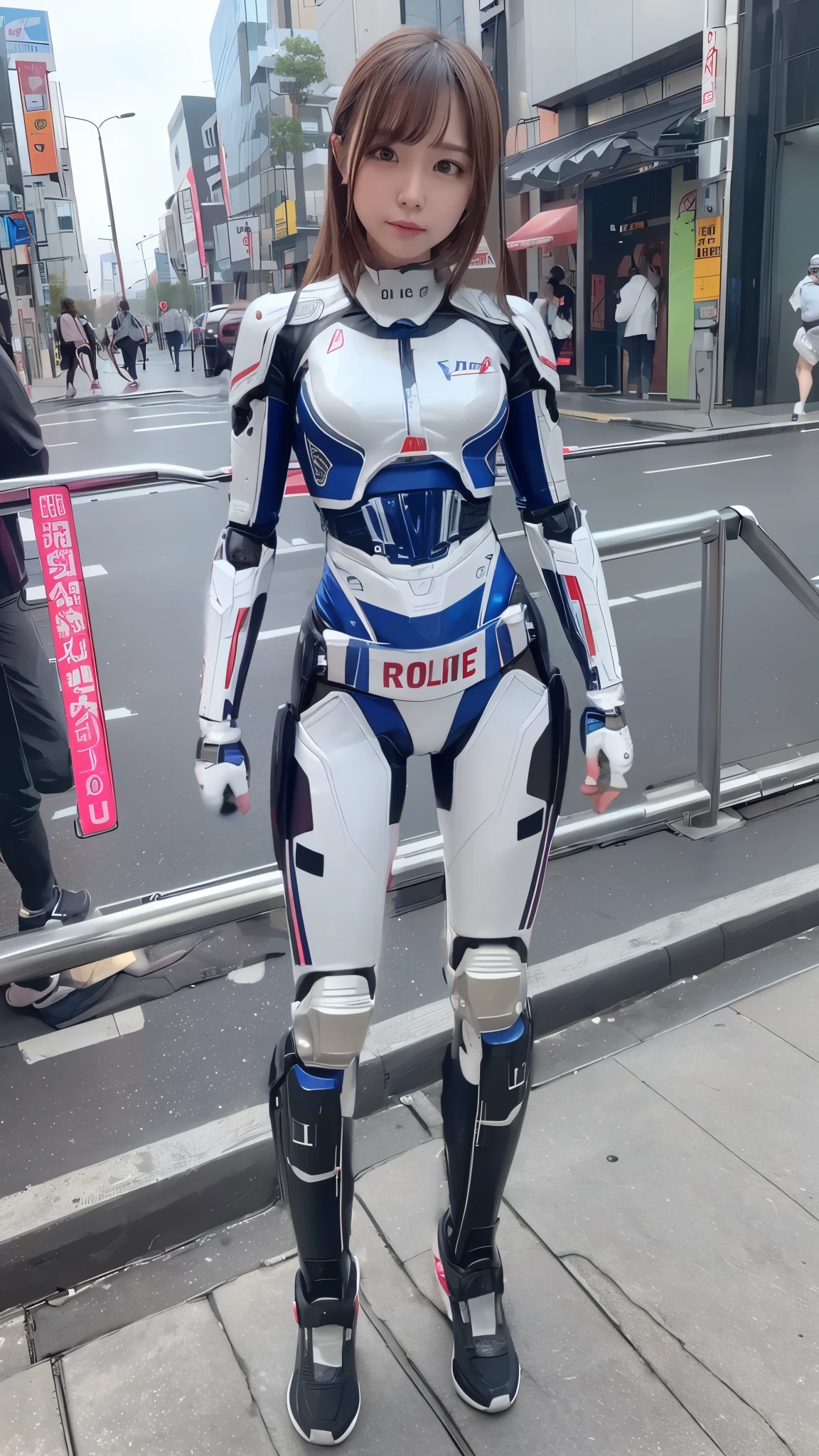 one robot woman, hyperdetailed face, Super well-formed face, armored robot, Police, robot, perfect-female-robot, perfect-mechanical-body