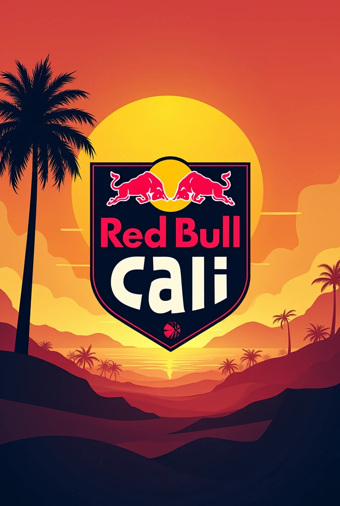 Create a logo for a football club from the Red Bull company and make the logo say Red Bull Cali