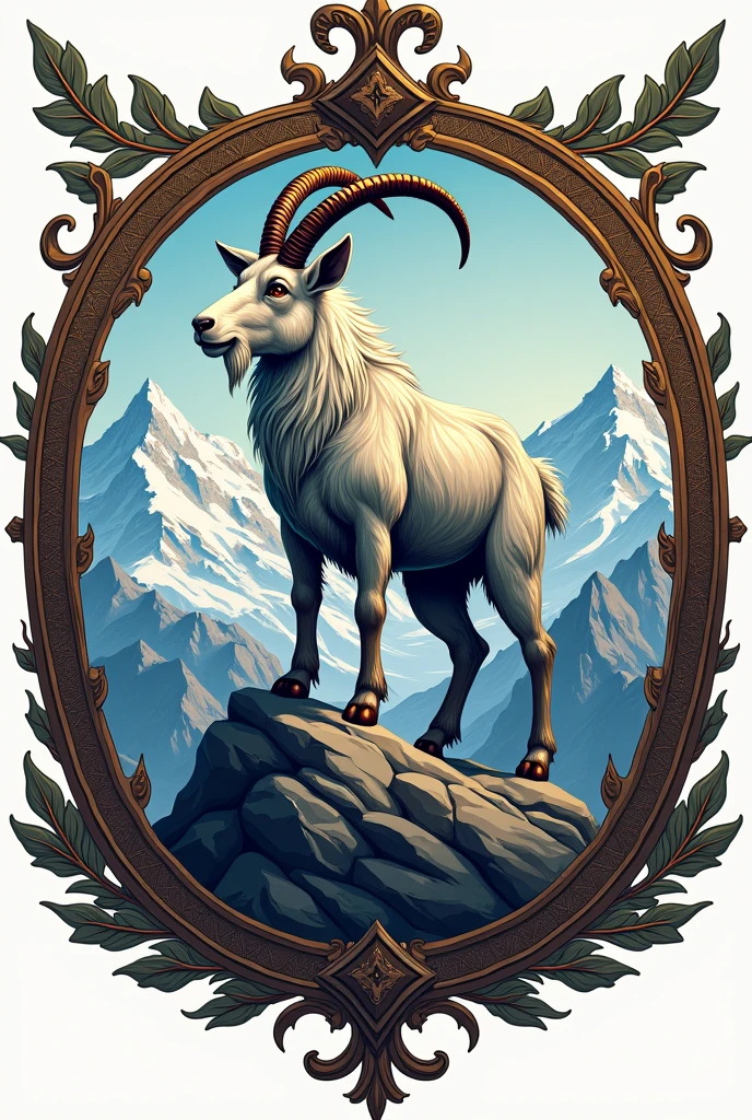 Create a simple coat of arms with a mountain goat as an emblem