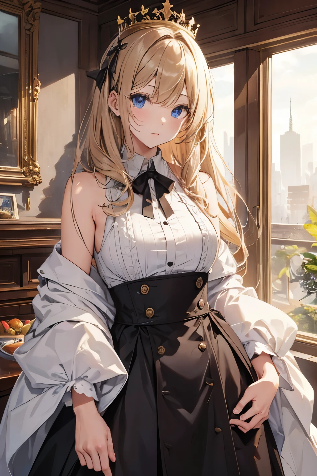 ((best quality)), ((masterpiece)), (detailed), King&#39;s Room, Fantasy, Perfect light and shadow，Scenes，landscape，8K，HD, Animation style, Genshin, Game, Europe, Luxury, gorgeous, Room, Demon&#39;s Room, Canopy bed