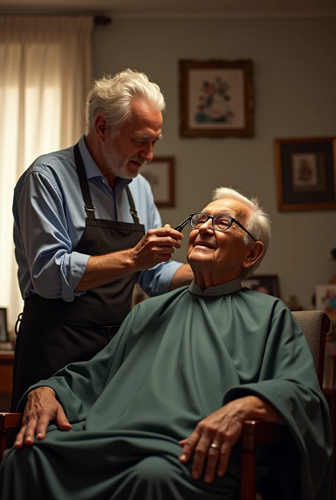 Haircut at home for seniors design me a barber man doing haircut at home